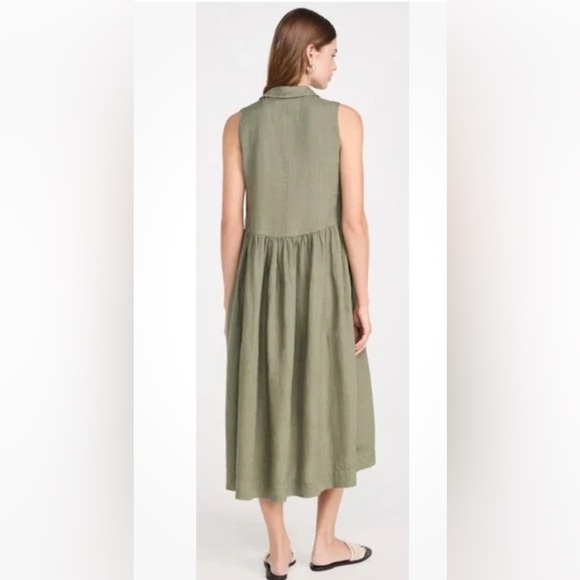 Frank & Eileen DAPHNE Linen Sleeveless Dress in Olive - Picture 3 of 6